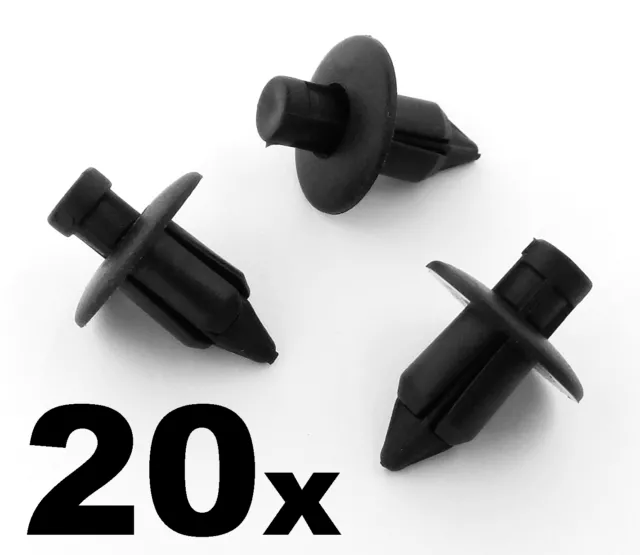 20x Toyota Black Plastic Trim Clips- For some interior fascias, dashboard panels