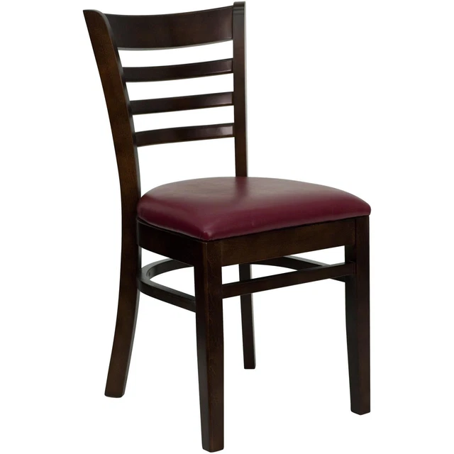 Flash Furniture Walnut Finished Ladder Back Wooden Restaurant Chair