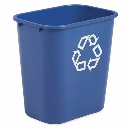 Rubbermaid Commercial Fg295673blue Recycling Wastebasket Container, 7 Gal