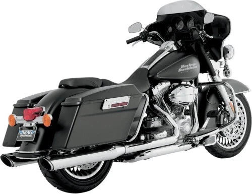 Vance Hines Chrome Twin Slash Round Slip-On 95-16 Harley Davidson Touring 16763