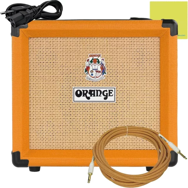 Paquete de amplificador de guitarra Liquid Audio Orange Amps Crush 12-12W 1x6 con cable Pig Hog 10'