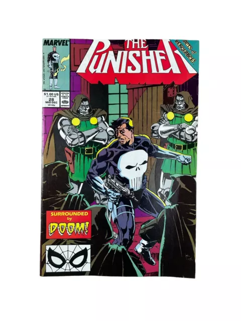 MARVEL comics the punisher volume 1 no 28 vintage 1990 comic book VGC dr doom