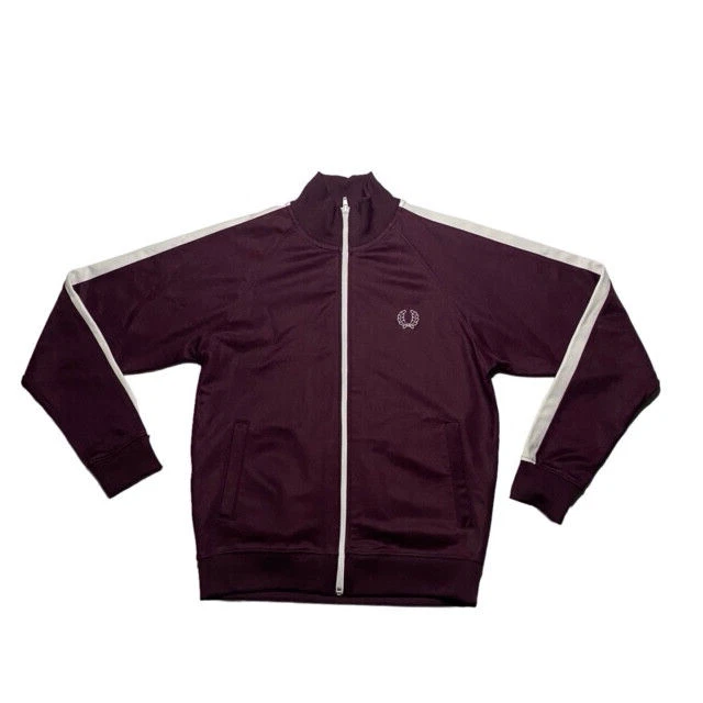 Giacca da pista Fred Perry Borgogna taglia giovane large