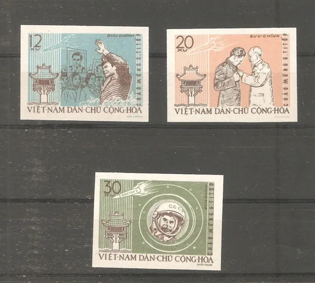 Vietnam 1962 Raumfahrt Titow 217/219 ungezähnt postfrisch