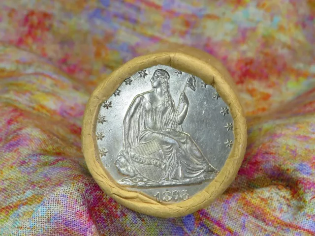 $10 Half Dollar Roll 20 Coins Seated Half 1876 End / D Walker End  @Hc6