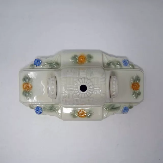 Porcelier Art Deco Two Light Ceiling Fixture Basket Weave Design FREE Shipping