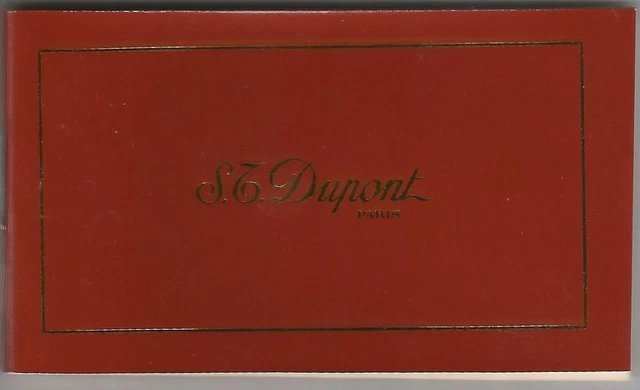 Notice Allumeur S.T. Dupont 1990 Vintage - Brochure Agrafée, Très Bon état