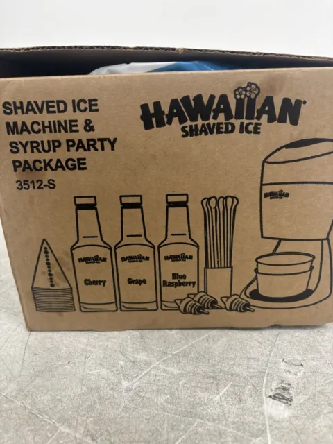 Shaved Ice Machine Kit - 3 Flavors, 25 Cups, Straws, Pourers, Ice Molds