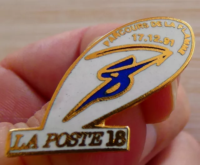 Beau Pin's La Poste 18 Parcours De La Flamme Olympique 1991 Egf 3