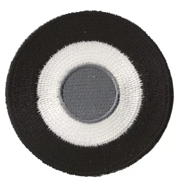 Patche patch écusson Cocarde Noir Blanc thermocollant brodé hotfix