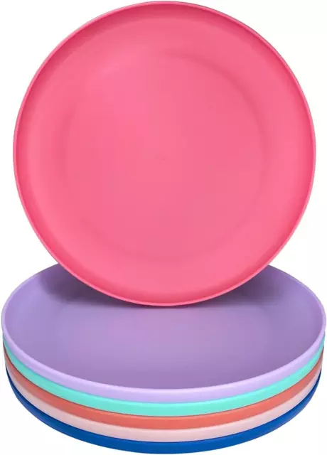 Plates Set of 6 Unbreakable and Reusable 9.75-Inch/24.8Cm Plastic Dinner Plate