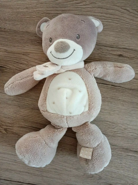 doudou peluche ours Tom Max et Noa beige blanc étoile couronne NATTOU tbe