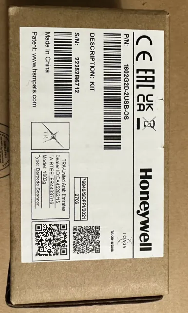 NewSealed Honeywell 1602G2D-2USB-OS KIT 1602G Barcode Scanner BLACK USB Wireless