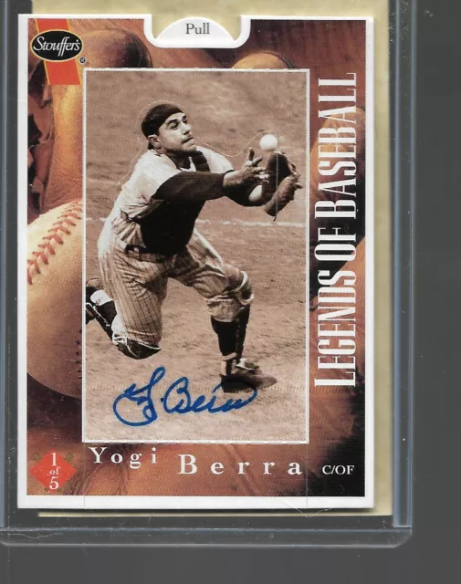 1995 STOUFFER'S POP UP YOGI BERRA  ON CARD AUTOGRAPH New York Yankees WITH COA