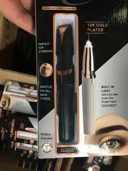 Epilateur Sourcils Mini Rasoir Électrique 2 en 1 Stylo Épilateur Visage Noir