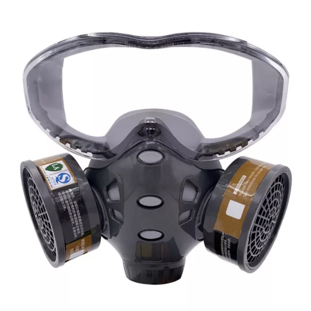 Goggles Safety Work Full Face Gas Mask Paint Spray Chemical Factory Respirator