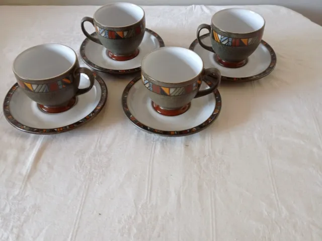 Denby Marrakesh Tea Cups And Saucers X 4-FREE POSTAGE 2