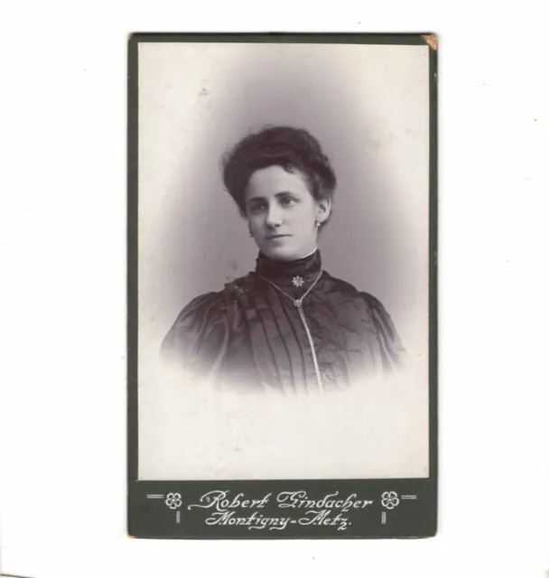 CDV Foto Damenportrait mit Widmung - Montigny-Metz 1907