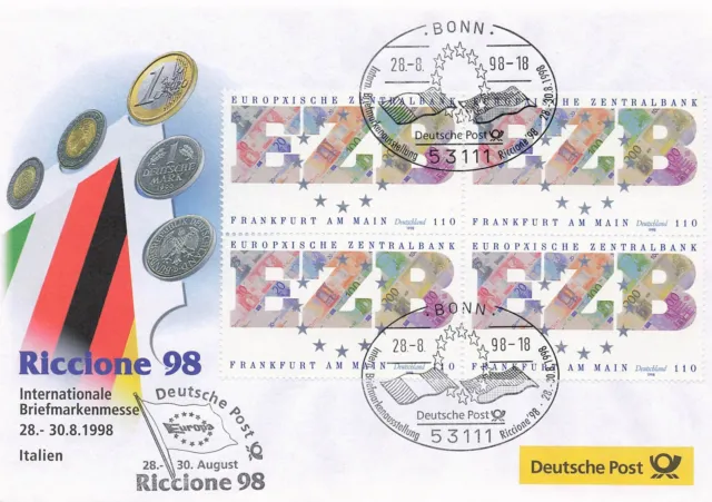 BRD - Ausstellungsbeleg Nr. 31 RICCIONE Italien 1998, SSt Bonn 28.8.98