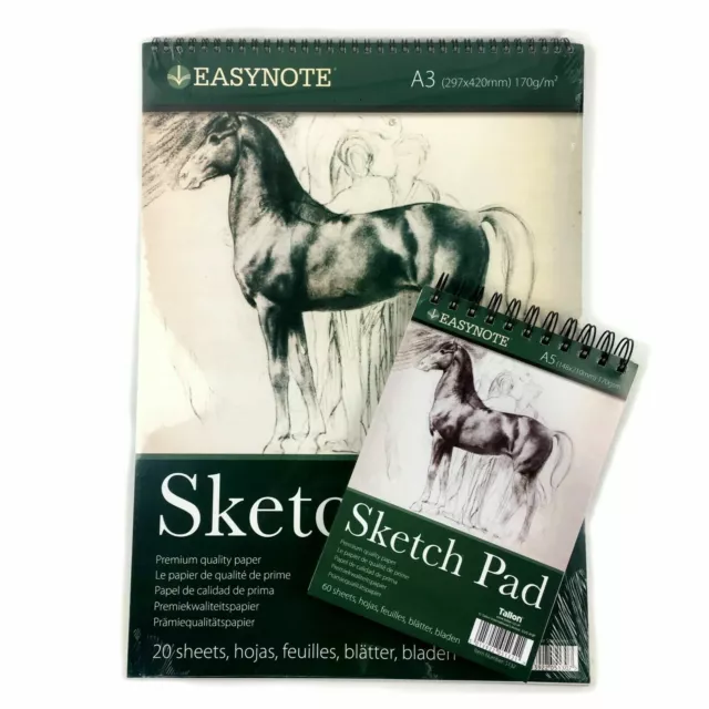 Reeves Hard Back Spiral Bound Sketch Book -Drawing Pad Sketching Paper -  Size A3 