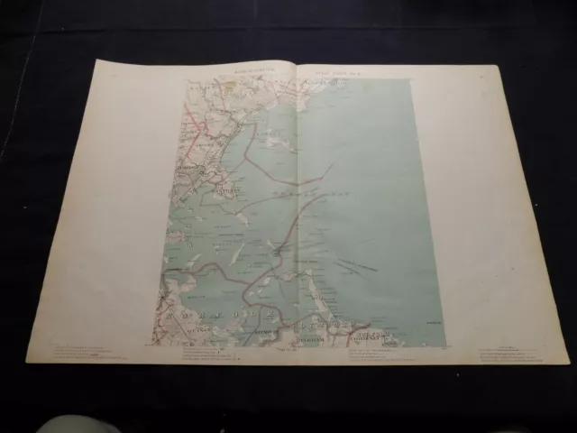 1891 Massachusetts Topo Map of Area East of Boston, Around Boston Bay