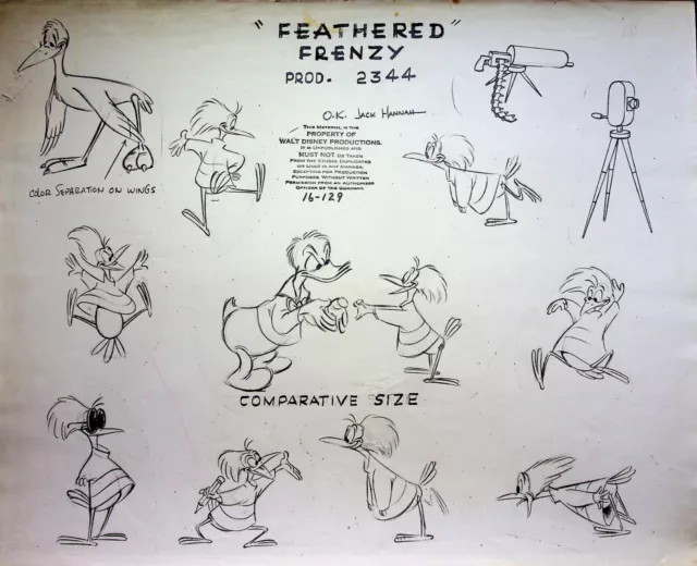 The Three Caballeros 1944 Animation Production  Mimeograph Model Layout #RB