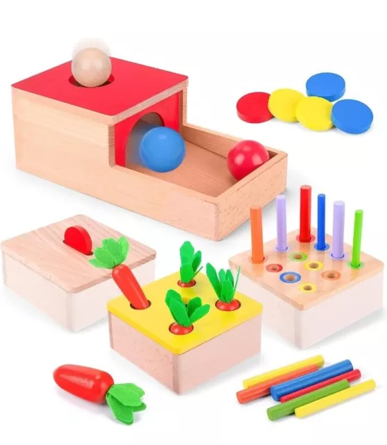 BelleStyle Giochi Montessori Bambini 1 2 Anno, 6 in 1 Cubo di