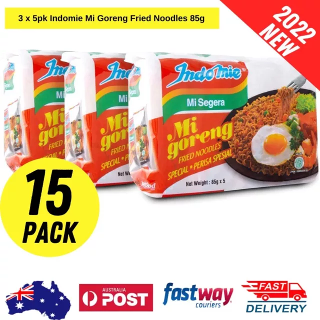 3 x 5pk Indomie Mi Goreng Fried Noodles 85g - FREE SHIPPING | NEW AU