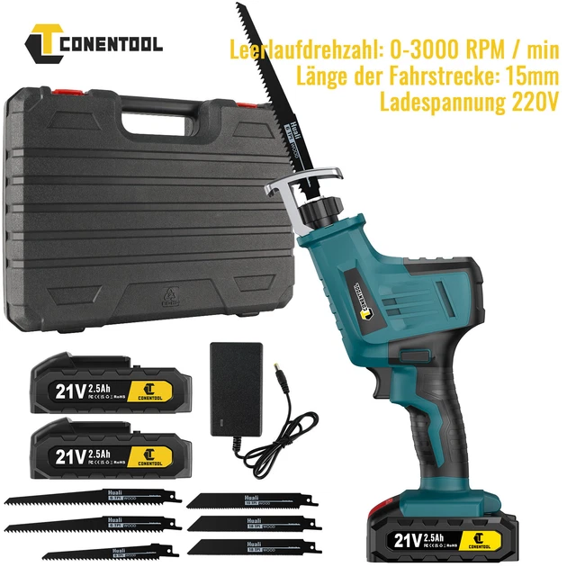 3000 giri/min seghetto a sciabola a batteria con 6 lame seghetto alternativo elettrico seghetto per tigre DE