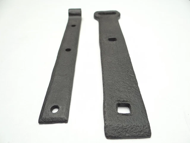 Antique Black Cast Iron Farm Barn Door Hinges Latch Parts Architectural Hardware 3
