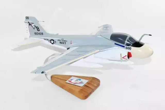 VA-34 Blue Blasters KA-6D (1976) Intruder Model, 1/36th Scale, Mahogany, Navy