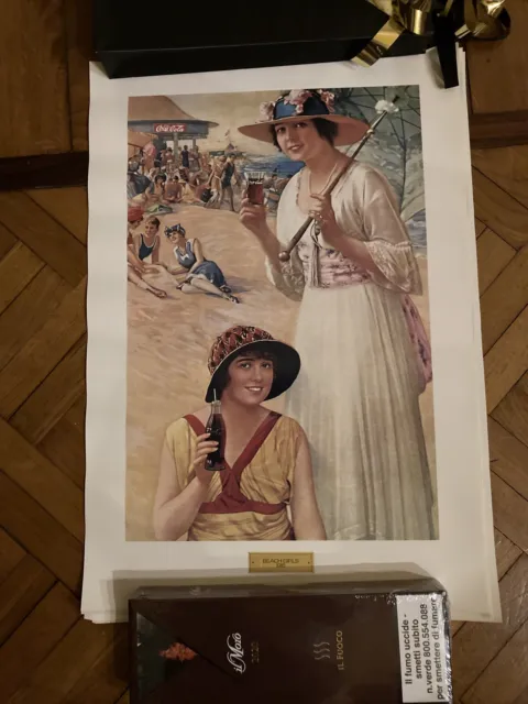 Lotto 5 Poster Pubblicitari Vintage COCA COLA Beach Girls 1918 + Betty 1914 etc.