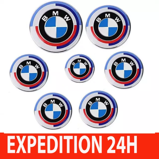 7pièces 82mm/74mm /68mm /45mm pour BMW 50e anniversaire voiture emblème ensemble