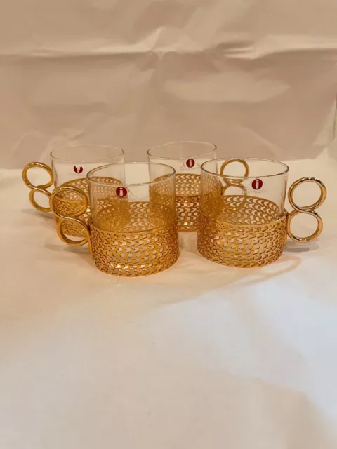 Vintage Iittala Tsaikka Timo Sarpaneva Hot Beverage Glasses Set 4