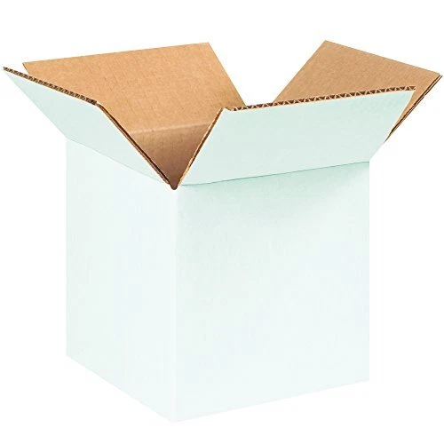 Partners Brand P555W Corrugated Boxes 5"L x 5"W x 5"H White Pack of 25