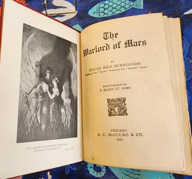 THE WARLORD OF MARS Edgar Rice Burroughs 1st EDITION  McClurg 1919