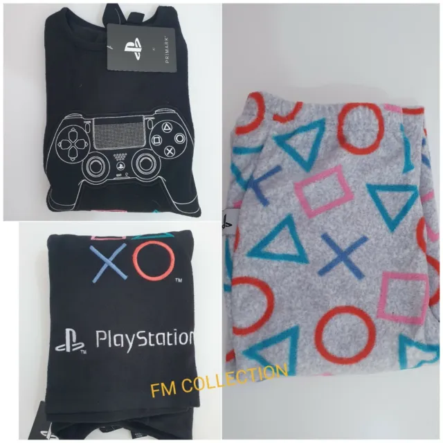 PlayStation Kids Boys Soft Fleece Black Full Pyjama Nightwear Set BNWT Primark