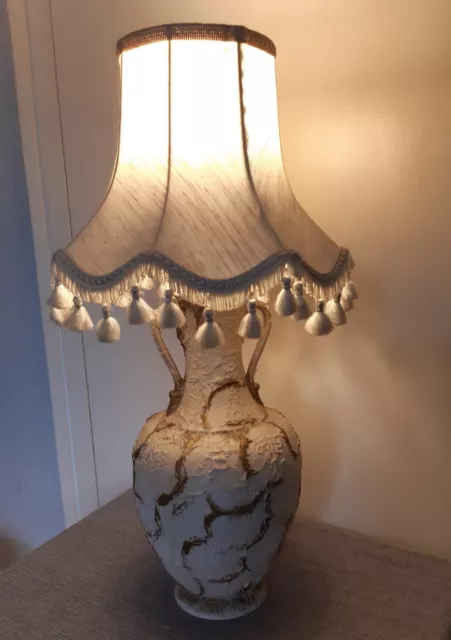 Vintage Large Ceramic Table Lamp With Shade