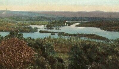 CI-363 NY Adirondack Mountains Star Lake Divided Back Postcard Bird's Eye View