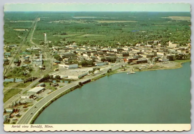 Continental Size Postcard - Aerial View - Bemidji Minnesota - MN