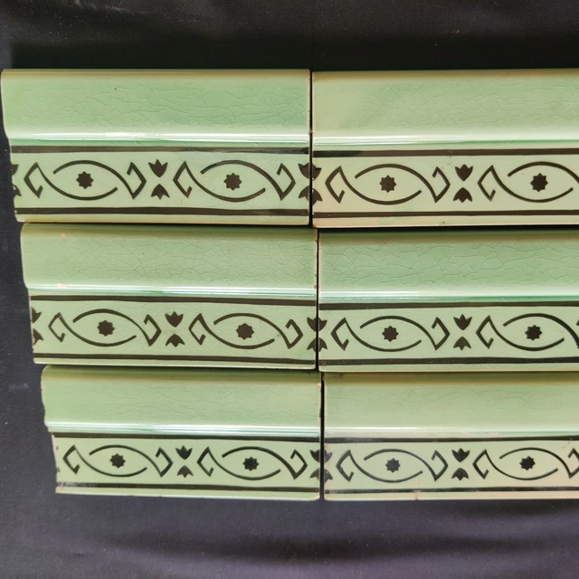1940s Vintage Architecture Furniture Tiles 9 Pcs Majolica Art Nouveau Japan 5