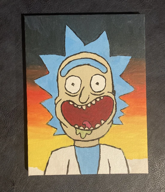Rick & Morty Art Rick Acrylic Painting 7X5 Canvas Kids Painting £9.99 -  Picclick Uk