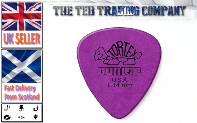 Dunlop Tortex Standard Guitar Picks - Purple 1.14mm - 1,2,3,6,12,20,50