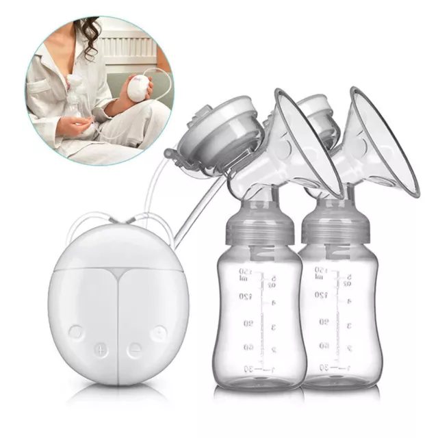 USB Electric Breast Pump Mute Automatic Dual Breastpump Baby Infant Feeding 2024