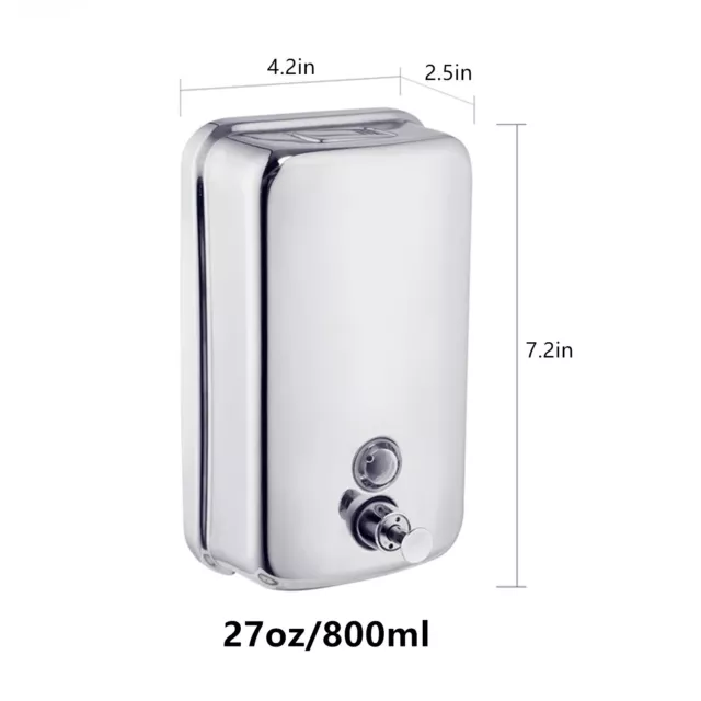 800ml/ 1000ml Soap Dispenser Wall mount, 304 Stainless Steel, Bathroom, Shampoo 2