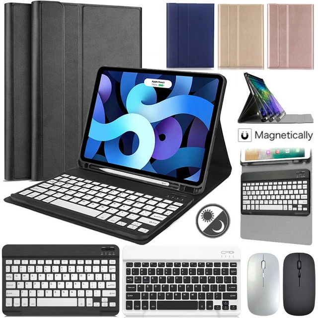 For iPad 5/6th 7/8/9th 10.2 Gen Air 4th Pro Keyboard Mouse With Flip Case Cover