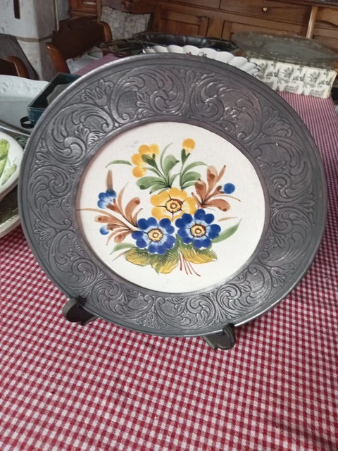 Assiette Décorative Ancienne En Faïence Italienne Primu - Années 1920, Très Bon État
