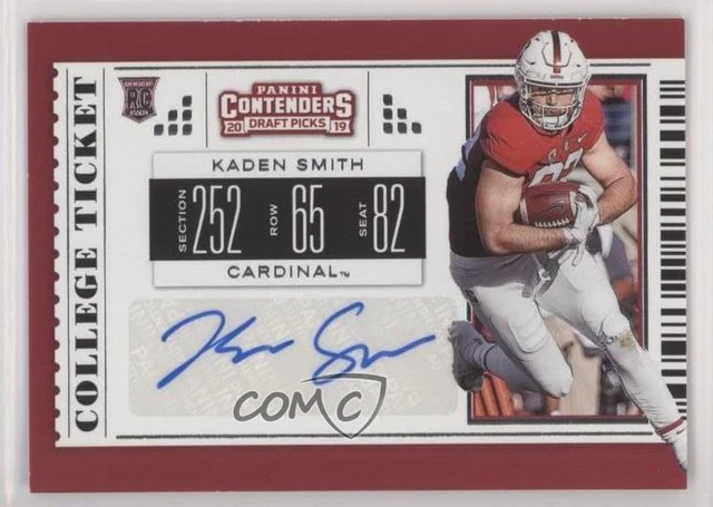 2019 Panini Contenders Draft Picks College Ticket Kaden Smith Rookie Auto RC
