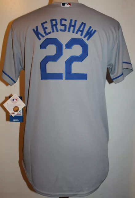 Los Angeles Dodgers Clayton Kershaw #22 Cool Base YOUTH (Sz 8-20) Jersey - Gray