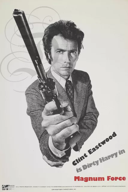 Repro Affiche Clint Eastwood Magnum Force  Dirty Harry Papier Satine 190 Grs